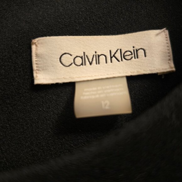 Calvin Klein Black Illusion Stripe Dress - Size 12 - Picture 5 of 5